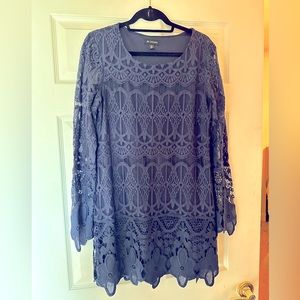Jodi Kristopher Lace  Bell Sleeve Dress Size Large